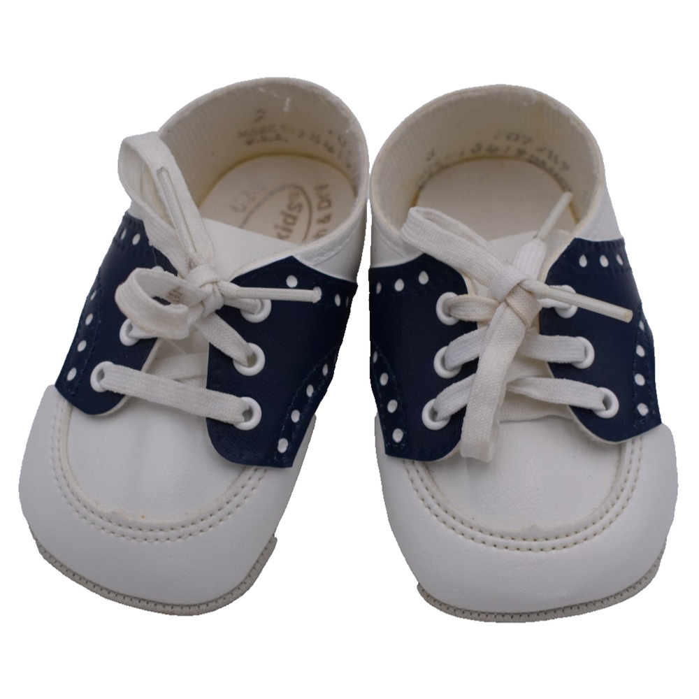 Vintage Wee Kids Baby Infant Saddle Shoes - Soft Lace Up - Baby 3 to 6 Months